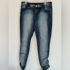 Rocawear Blue Skinny Jeans with Vintage Faded Look